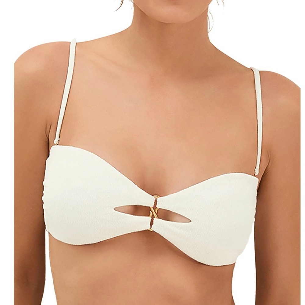 ViX Paula Hermanny Solaro Bandeau Bikini Top White VR261325 Size M